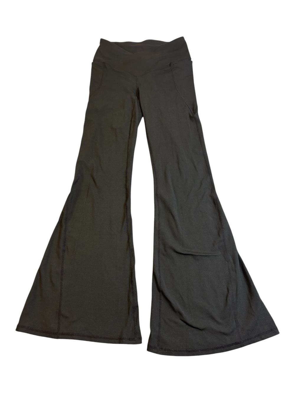 Fabletics PureLuxe Flare Leggings Women’s XS Black High Rise 31” Inseam pocket